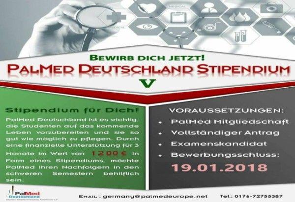 17.12.2017 PALMED DEUTSCHLAND STIPENDIUM V , BEWIRBT EUCH JETZT!